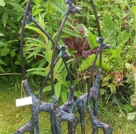 Cast Iron Giraffe Family Garden Ornament