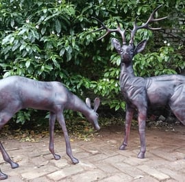 Stag and Doe Garden Sculpture Extra Large