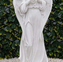 Angel of Peace Garden Statue in White