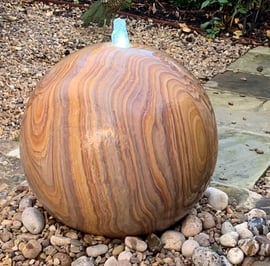 Medium Rainbow Sandstone Sphere Water Feature