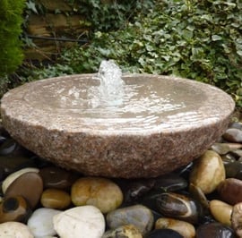 Babbling Bowl Pink Granite Water Feature