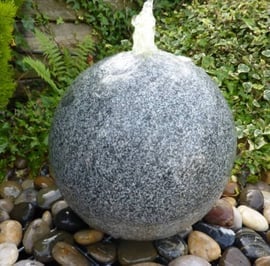 Grey Flame Granite Sphere Water Feature