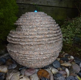 Large Rustic Sphere Pink Granite Sphere Water Feature