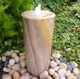 Small Rainbow Sandstone Round Column Water Feature