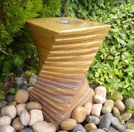 Small Twisting Column Rainbow Stone Water Feature