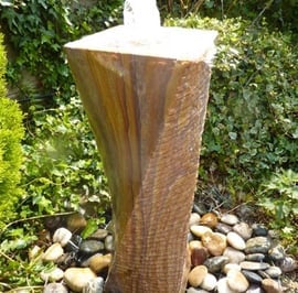 Large Twisting Column Rainbow Stone Water Feature