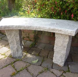 Curved Beige Granite Garden Bench