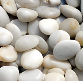 White Polished Pebbles for Garden Water Features