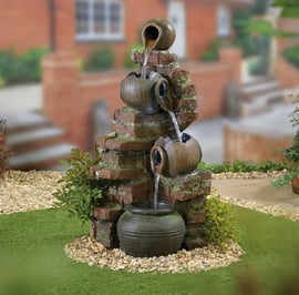 Rustic Flowing Jugs Self Contained Water Feature