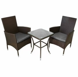 Radiant 3 Piece Rattan Bistro Set Brown