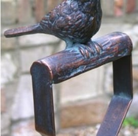 Bird on a Fork Metal Garden Ornament