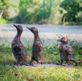 Ducklings Metal Garden Ornament