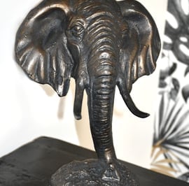Elephant Head Metal Garden Ornament       