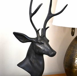 Stags Head On Marble Base Ornament
