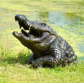 Half Alligator Metal Garden Ornament