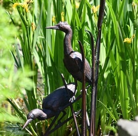 Herons on Reeds Metal Garden Ornament