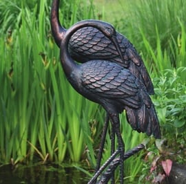 Large Love Cranes Metal Garden Ornament