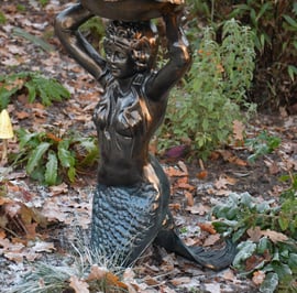 Mermaid Bird Bath Metal Garden Ornament