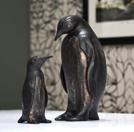 Penguin Family Metal Garden Ornament