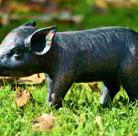 Standing Piglet Metal Garden Ornament