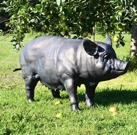 Standing Pig Metal Garden Ornament