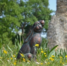 Star Gazing Hare Metal Garden Ornament