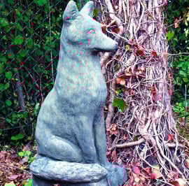 Large Stone Fox Statue