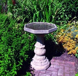 Classical Stone Birdbath with Plain Bowl