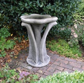 Flower Stone Birdbath