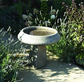 Pure And Simple Stone Birdbath