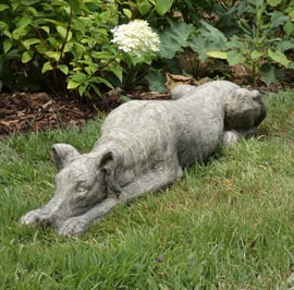 Resting Whippet Garden Statue