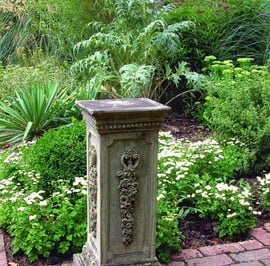 Floral Stone Garden Pedestal