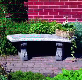 Curved Pattern Stone Garden Bench