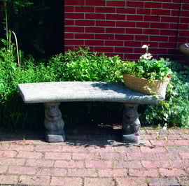 Curved Plain Stone Garden Bench
