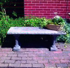 Straight Pattern Stone Garden Bench