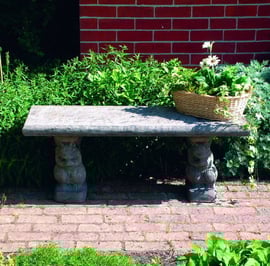 Straight Plain Stone Garden Bench