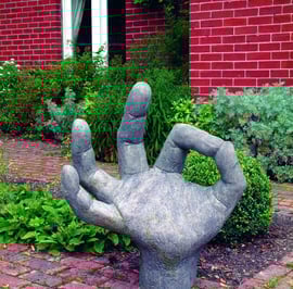 OK Hands Garden Statue