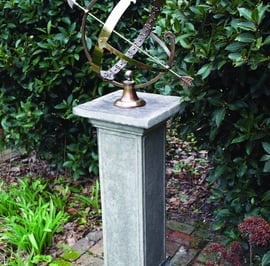 Large Armillary on Athenian Stone Garden Pedestal