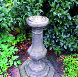 Brass Sundial on Stone Garden Pedestal