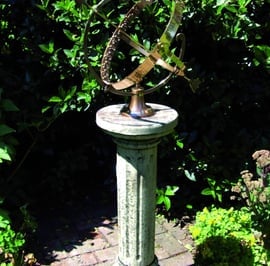 Large Armillary on Brighton Stone Garden Pedestal