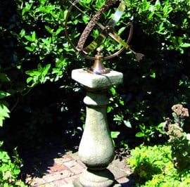 Large Armillary on Baluster Stone Garden Pedestal