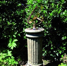 Large Armillary on Oxford Stone Garden Pedestal