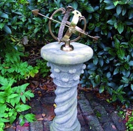 Medium Armillary on Roman Stone Garden Pedestal