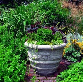 Large Draped Stone Garden Vase