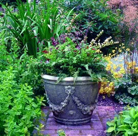 Large Swaggered Stone Garden Vase