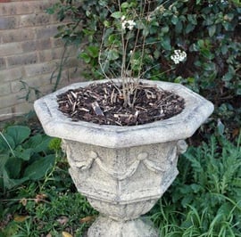 Octagonal Draped Stone Vase
