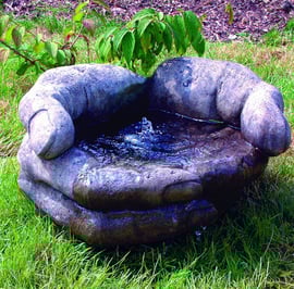 Cupped Hands Stone Fountain