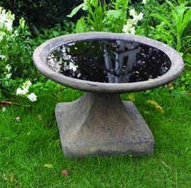Low Height Stone Birdbath