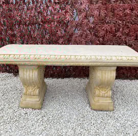 Gothic Stone Garden Bench in Sandstone