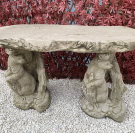 Otter Stone Garden Bench in Stone